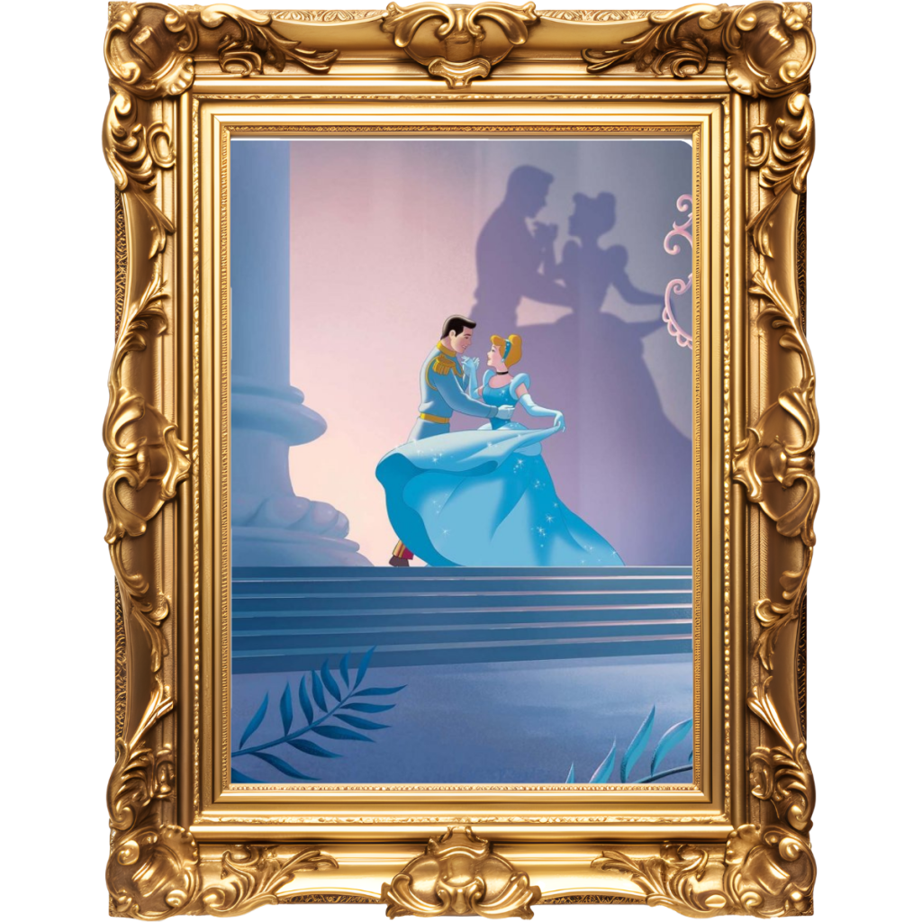invitacion-digital-XV-disney-classic-imagen-marco-dorado-con-cenicienta-y-principe-bailando-2