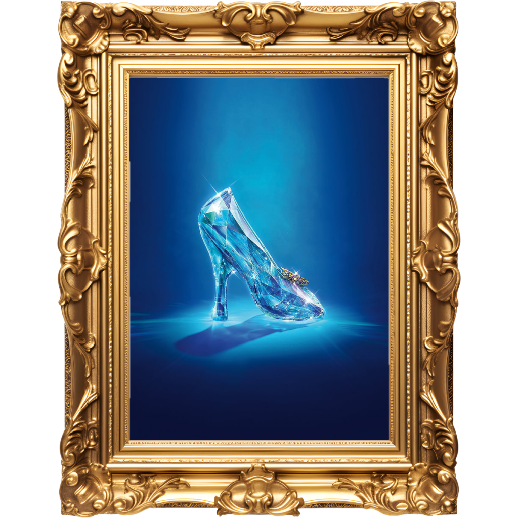 invitacion-digital-XV-disney-classic-imagen-marco-dorado-con-zapatilla-de-cristal