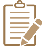 invitacion-digital-cumple-50-anos-icono-dorado-papel-y-lapiz-anotaciones