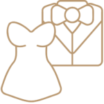 invitacion-digital-cumple-50-anos-icono-trazo-dorado-vestido-mujer-traje-de-hombre