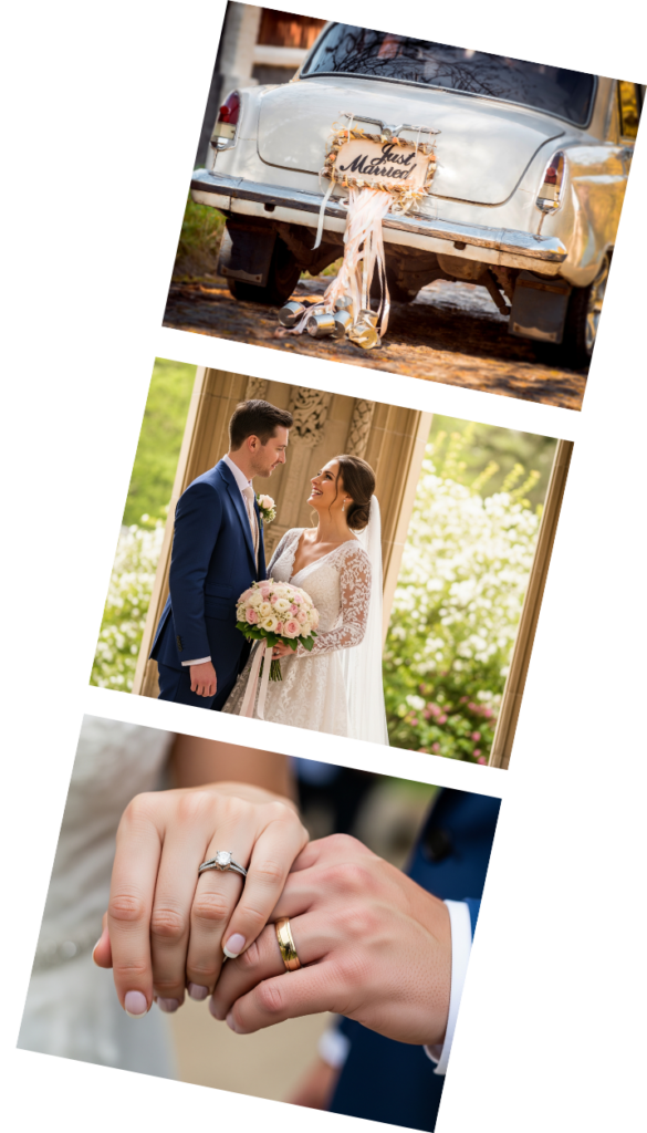 invitacion-digital-boda-garden-tres-fotos-vertical-automovil-pareja-en-boda-manos-de-pareja-con-anillos