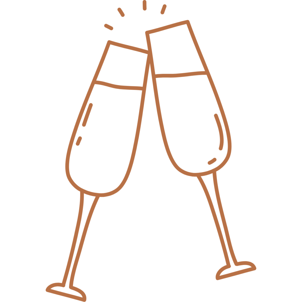 invitacion-digital-gradua-medicine-graduation-icono-color-cobre-copas-champagne-brindando-fondo-transparente
