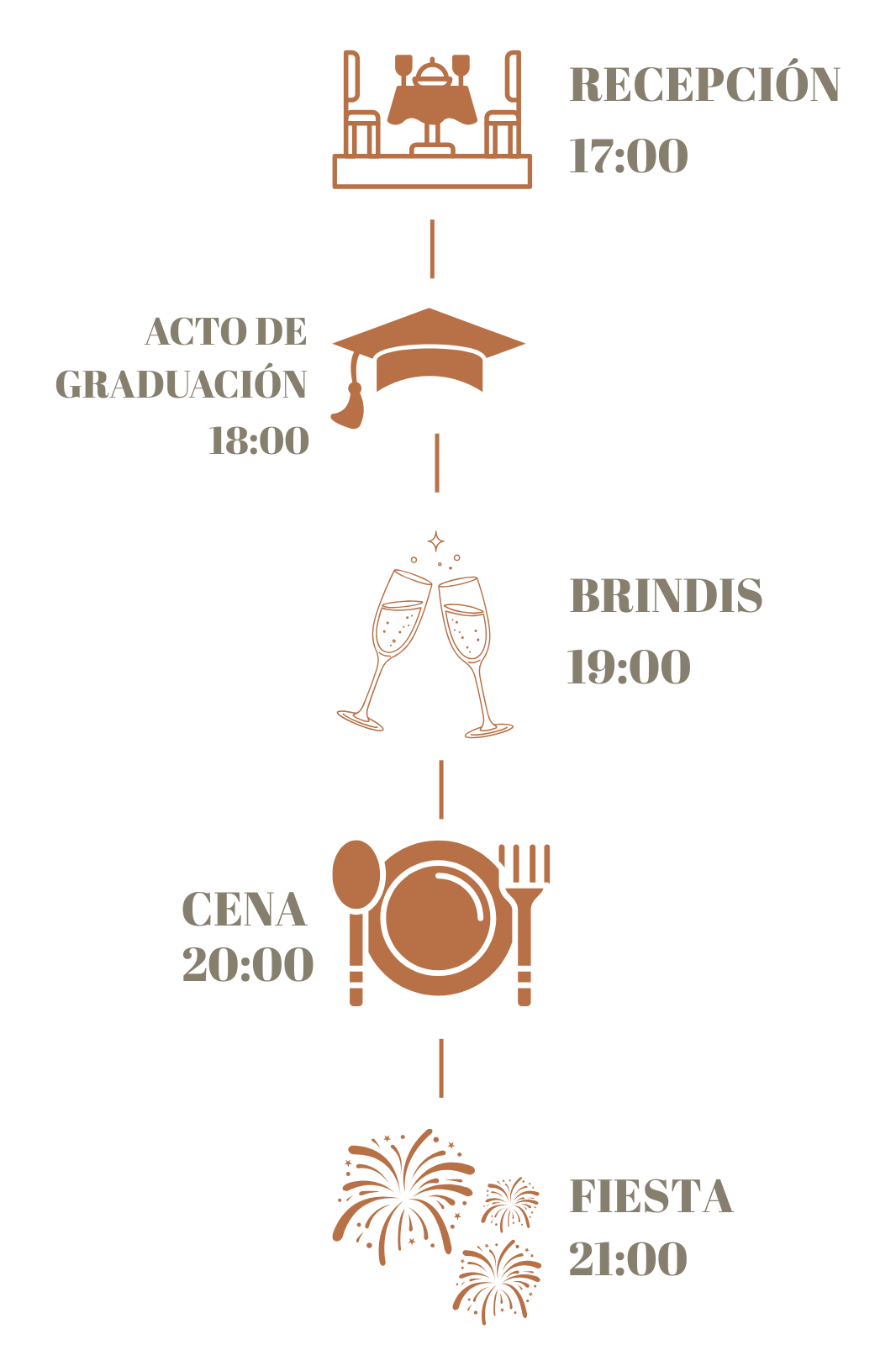 invitacion-digital-gradua-medicine-graduation-itinerario-vertical-bronce-con-iconos-y-horario