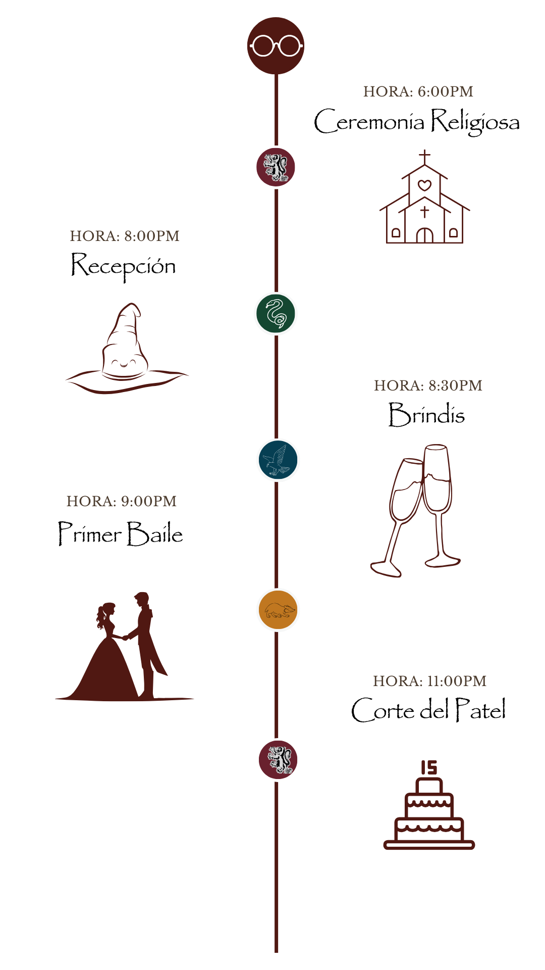 invitacion-digital-XV-harry-potter-itinerario-vertical-con-iconoes-y-horario