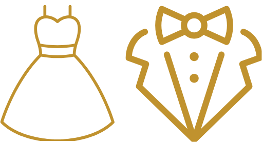 invitacion-digital-boda-sello-real-amor-infinito-icono-dorado-traje-hombre-vestido-mujer