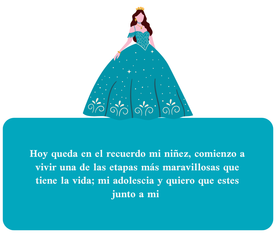 invitacion-digital-XV-princesa-mariposa-diseno-dibujo-vestido-celeste-cuadro-de-texto-inferior