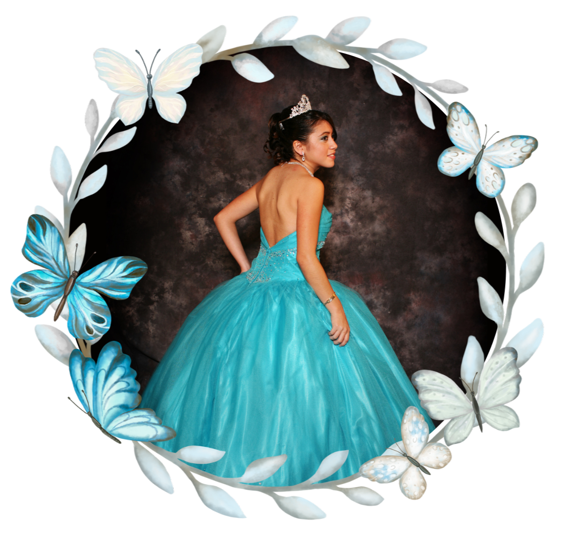 invitacion-digital-XV-princesa-mariposa-fotografia-circular-quinceanera-marco-mariposas