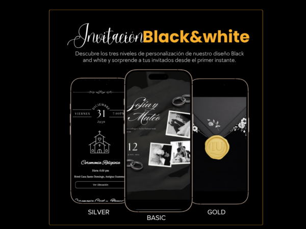 Invitación Black And White