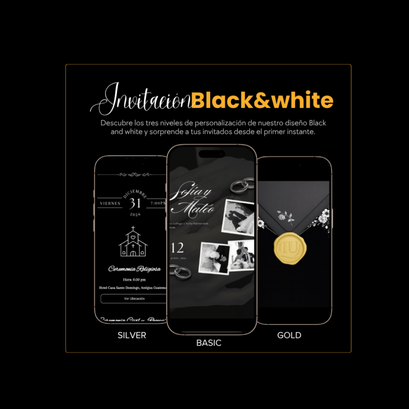 Invitación Black And White